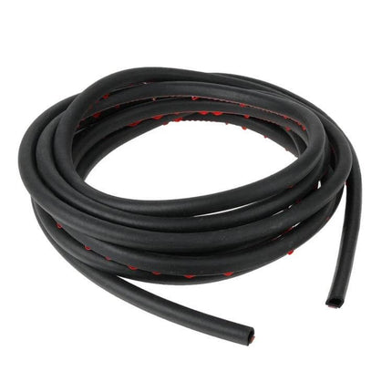 D-Shaped Car Sealing Strip for Noise Reduction, 5 Meters - black adhesive edge trim roll to seal car doors and windows, reduce noise, dust and water