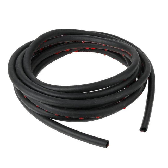 D-Shaped Car Sealing Strip for Noise Reduction, 5 Meters - black adhesive edge trim roll to seal car doors and windows, reduce noise, dust and water