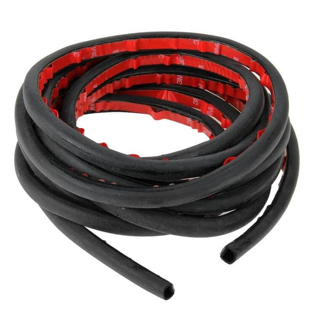 D-Shaped Car Noise Reduction Sealing Strip, 5 Meters - black adhesive weatherproof door and window seal for reducing road noise, dust and moisture