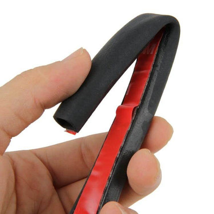 D-Shaped Car Noise Reduction Sealing Strip, 5 Meters - black adhesive D-shaped weatherproof car door seal for noise, dust and moisture reduction