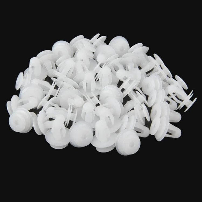 Universal Car Door Panel Replacement Clips, 100-Piece Set - white plastic door panel fastener clips pile for car interior repair