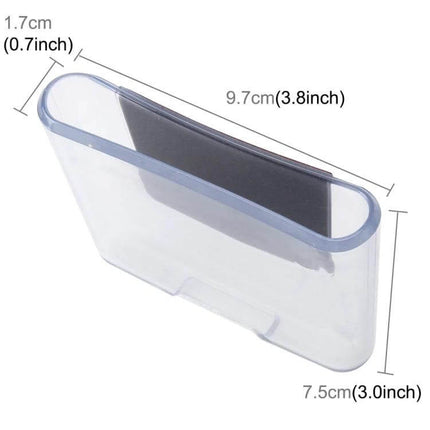Shunwei Transparent Car Storage Bag for Mobile Phones - clear PVC dashboard phone holder with foam backing, 9.7cm x 7.5cm compact car pocket