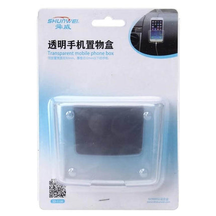Shunwei Transparent Car Storage Bag for Mobile Phones - transparent PVC dashboard phone holder for car, easy-access mount