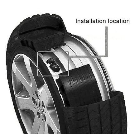 TPMS Tire Pressure Monitor Sensor For Dodge Jeep Chrysler installation location shown in wheel with snap-in rubber stem, OE 56029398AB compatibility reminder