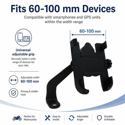Aluminum Alloy Motorcycle Phone Bracket for 60-100mm Devices | Syndmart