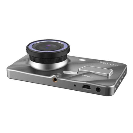 Dual Lens Car Dash Camera for Everyday Driving Security compact front lens angled view showing ports and controls