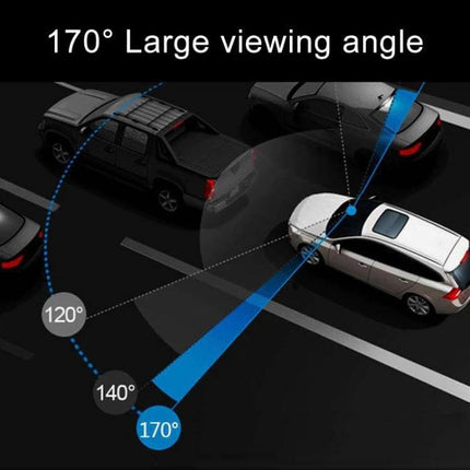 Dual Lens Car Dash Camera for Everyday Driving Security showing 170° wide front and rear coverage for parking motion detection and incident recording