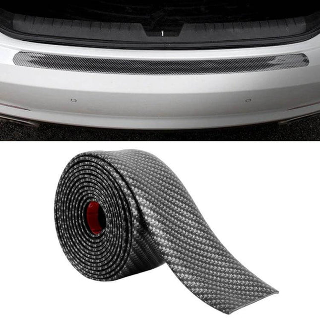 Decorative Sticker for Car Door Thresholds, Universal Black 7CM x 3M - black plastic 7cm x 3m roll applied to bumper and door threshold to prevent scratches