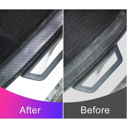 Decorative Sticker for Car Door Thresholds, Universal Black 7CM x 3M applied to protect and style door sill - before and after view