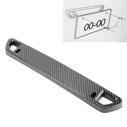 Universal Durable Plastic Car License Plate Holder in carbon fiber look, universal fit for cars trucks motorcycles, easy mount