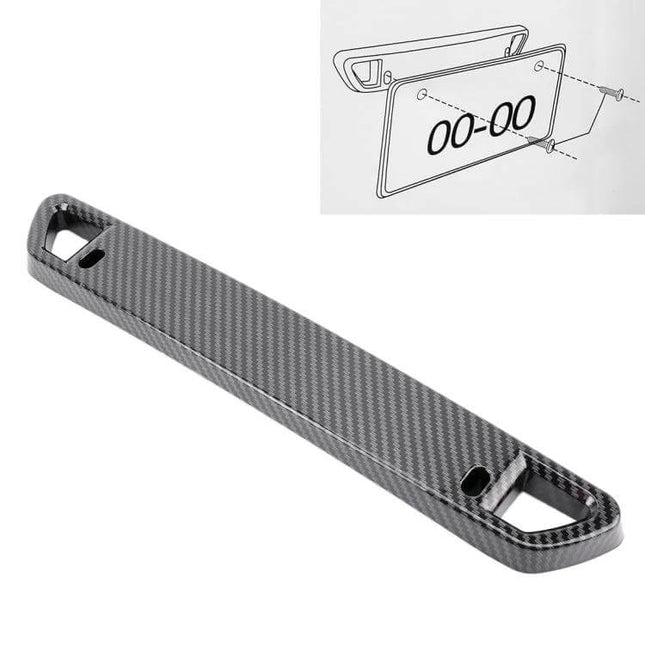 Universal Durable Plastic Car License Plate Holder in carbon fiber look, universal fit for cars trucks motorcycles, easy mount