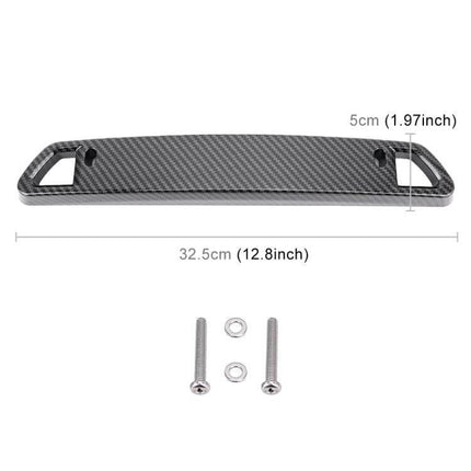 Universal Durable Plastic Car License Plate Holder - carbon fiber look plastic frame with screws, 32.5cm (12.8in) width, 5cm height