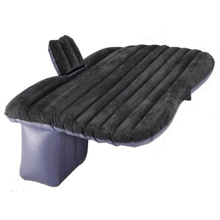 Inflatable Car Mattress for Travel, Camping, and Road Adventures - black inflatable backseat air bed with support pillow for car travel