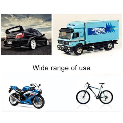 Essential Tire Pressure Gauge for Safe Daily Driving - shows car, truck, motorcycle and bicycle to illustrate wide range of use