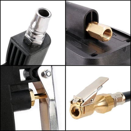 Essential Tire Pressure Gauge for Safe Daily Driving - closeup of brass fittings, nozzle and chuck components for accurate pressure checks