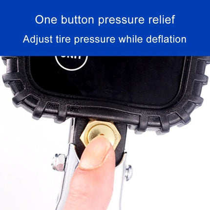 Essential Tire Pressure Gauge for Safe Daily Driving showing one-button pressure relief for quick deflation and accurate tire pressure checks