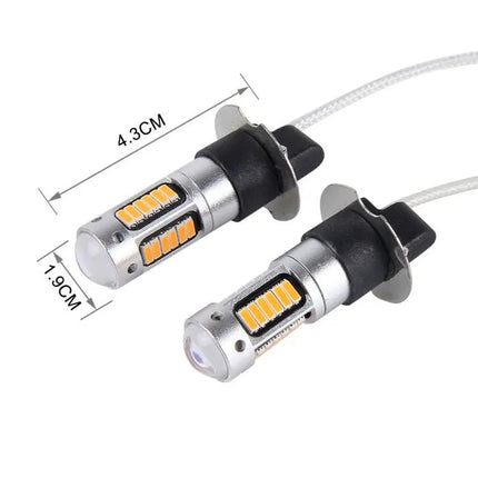 H3 LED Fog Light 2 Pack For Cars Easy Install Foggy Weather