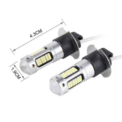 H3 LED Fog Light 2 Pack For Cars Easy Install Foggy Weather