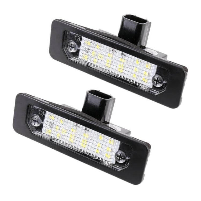 2-Piece LED License Plate Light 6000K For Mustangs – plug-and-play rear plate LED set for 2010-2014 Mustangs, cool white 6000K, 2-piece