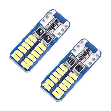 2-Pack T10 W5W LED Car Interior Reading Lamp 6000K - compact cool white interior bulbs, pair fits T10/W5W sockets for map reading and cabin lighting