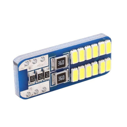 2-Pack T10 W5W LED Car Interior Reading Lamp 6000K compact blue PCB LED bulb with multiple SMD chips for bright cool white cabin lighting