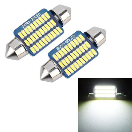 36mm 2 Pack License Plate And Dome Light For Vehicle - two 36mm 30-LED festoon bulbs for license plate, dome, reading and door lights