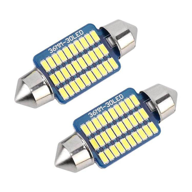 36mm 2 Pack License Plate And Dome Light For Vehicle - compact 36mm LED dome and plate bulbs, two-pack for interior and license plate illumination
