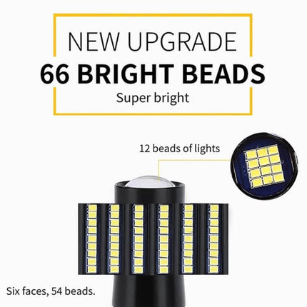 LED Car Turn And Reverse Light For Backup Use 66 LEDs bright white 66-bead automotive reverse and turn signal upgrade, stable constant-current design