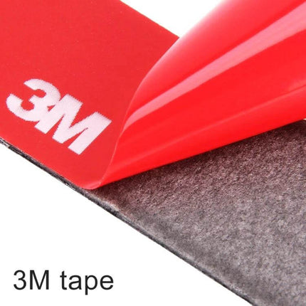 Carbon Fiber Decorative Sticker for Audi A4L, A5, Q5 Navigation Frame - red 3M adhesive backing close-up showing peel and tape texture