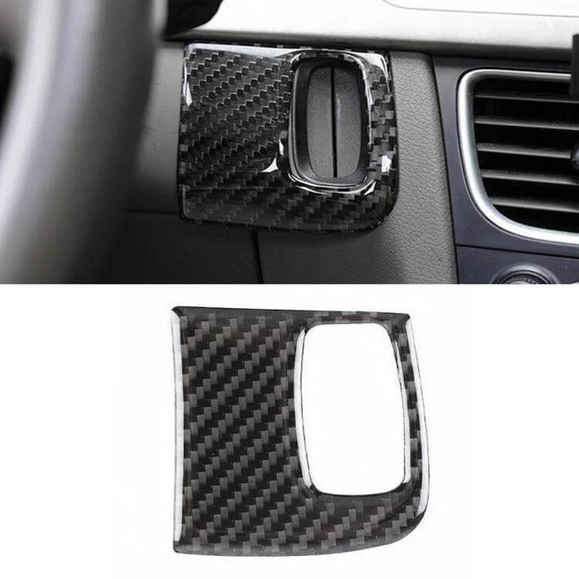 Carbon Fiber Decorative Sticker for Audi A4L, A5, and Q5 Key Panels - glossy carbon fiber key panel cover protecting and upgrading interior look