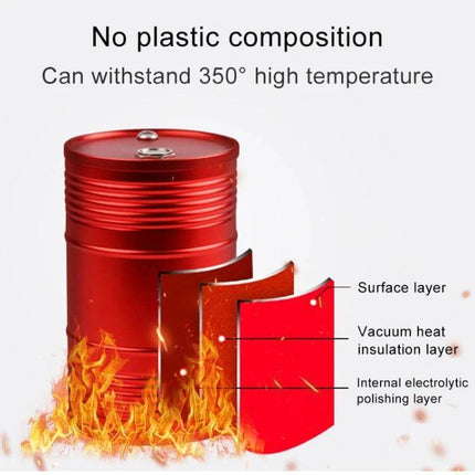 Portable Metal Car Trash Bin and Ashtray in Black or Red - red aluminum ashtray showing no plastic composition and 350° heat resistant layers