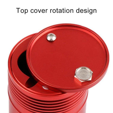 Portable Metal Car Trash Bin and Ashtray in Black or Red - red aluminum top cover rotation design for car waste and ash