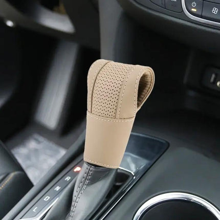 Universal Nonslip Genuine Leather Car Gear Shift Knob Cover