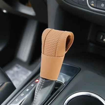 Universal Nonslip Genuine Leather Car Gear Shift Knob Cover