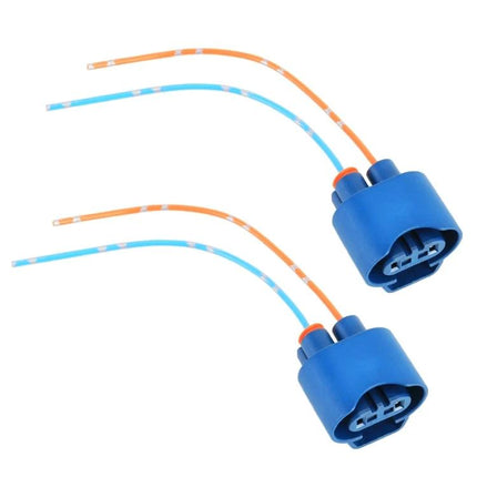 2 Pack Car Bulb Holder Base Socket With Wire For LED Bulbs - blue 9005 adapter harness set for secure LED headlight installation