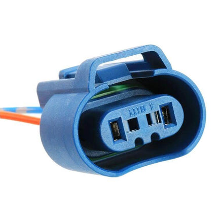 2 Pack Car Bulb Holder Base Socket With Wire For LED Bulbs close-up blue 9005 adapter plug for secure LED headlight installation