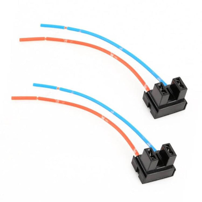 H7 Elbow Bulb Holder Socket With Wire For Car LED Bulb Installation — pair of black elbow sockets with blue and red wires for stable LED H7 mounting
