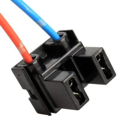 H7 Elbow Bulb Holder Socket With Wire For Car LED Bulb Installation - black dual H7 connector with red and blue wires for stable LED mounting