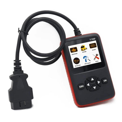 V500 OBDII Tool for Daily Vehicle Maintenance and Diagnostics handheld scanner with OBDII cable and color display