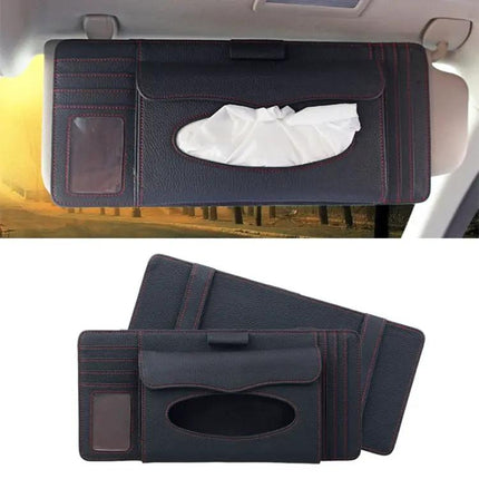 Deranfu Lichee Texture Multi-Function Car Storage Box with Slots