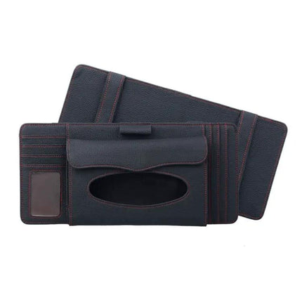 Deranfu Lichee Texture Multi-Function Car Storage Box with Slots