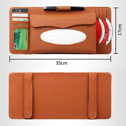 Deranfu Lichee Texture Multi-Function Car Storage Box with Slots