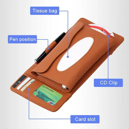 Deranfu Lichee Texture Multi-Function Car Storage Box with Slots