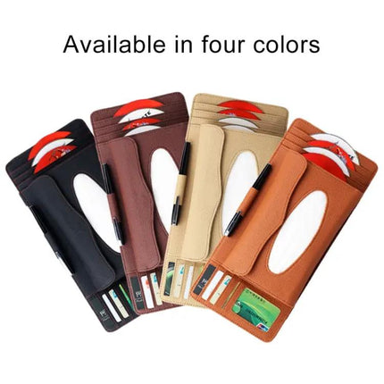 Deranfu Lichee Texture Multi-Function Car Storage Box with Slots