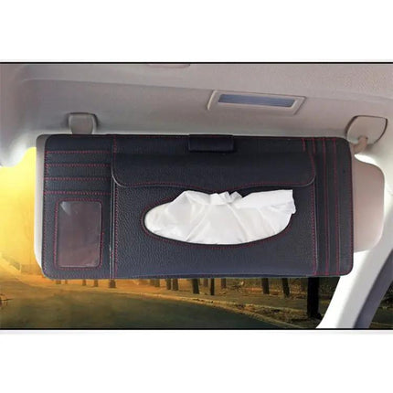 Deranfu Lichee Texture Multi-Function Car Storage Box with Slots