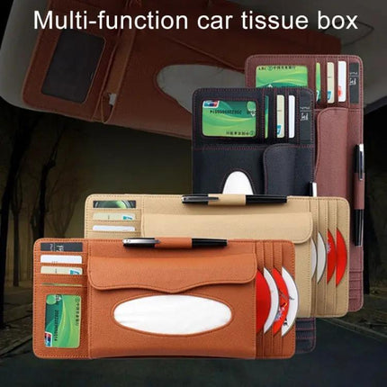 Deranfu Lichee Texture Multi-Function Car Storage Box with Slots