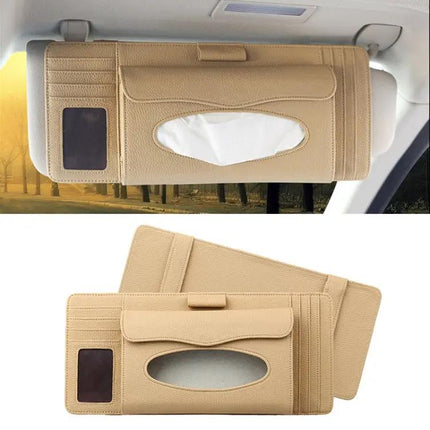 Deranfu Lichee Texture Multi-Function Car Storage Box with Slots
