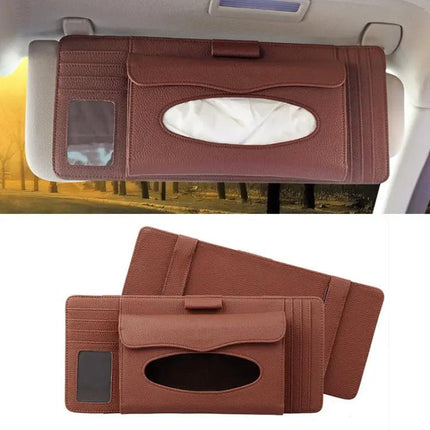 Deranfu Lichee Texture Multi-Function Car Storage Box with Slots