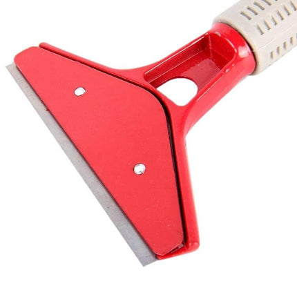 Metal Blade Tool for Car Window Film Installation and Scraping - red metal scraper with grip for removing bubbles and smoothing film