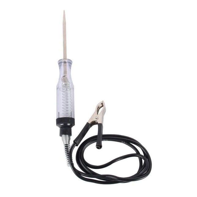 Practical Tool for Everyday Vehicle Electrical Checks - handheld 6-24V circuit tester with probe, spring tip and alligator clip for quick wiring and fuse checks
